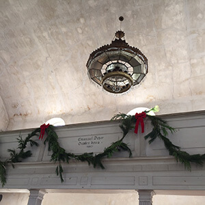 Christmas decorations in church